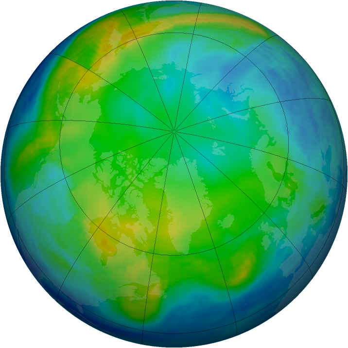 Arctic ozone map for 06 December 1992